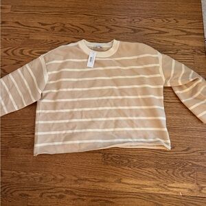 Baltic Born Cream and Tan Striped Sweater